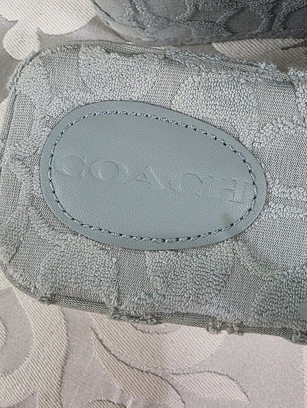 Coach Noelle Signature Sandals Baby Blue Terry Cloth Womens Platform Sz 9.5 B - Picture 4 of 15